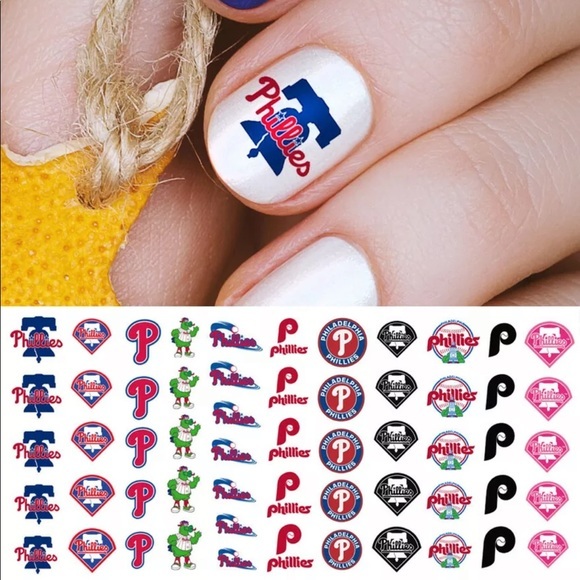 💌BO/GO$6 ⚾️ Phillies Nail Transfer Decals - Picture 1 of 4